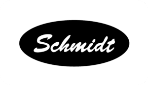 Schmidt Køreskole logo med sort baggrund og hvid tekst.